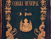 EXEMPLAR DE VOLUME DAS ATAS DA CÂMARA GUARNECIDO COM O TIPO DE ENCADERNAÇÃO USADA ENTRE 1871 E 1892 