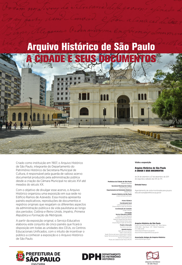 Arquivo Histórico de São Paulo - A CIDADE E SEUS DOCUMENTOS