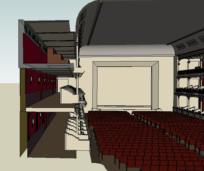 Cine Teatro Repblica - modelo em elaborao - corte - detalhamento 09