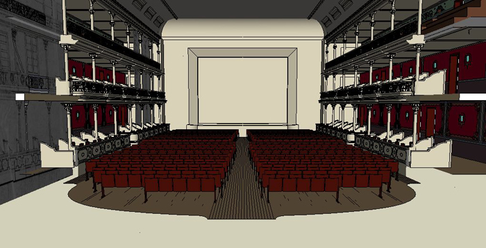 Cine Teatro Repblica - modelo em elaborao - tela - detalhamento 10