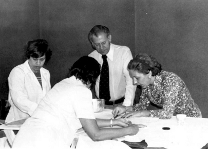 Parte da equipe do Arquivo Histrico Municipal no final da dcada de 1970.