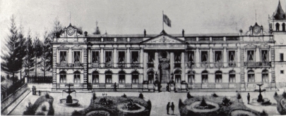 Palácio da Presidência, por volta de 1885, segundo Jules Martin.