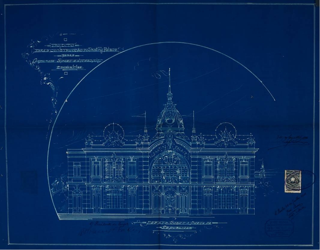 Skating Palace, fachada anterior, 1911