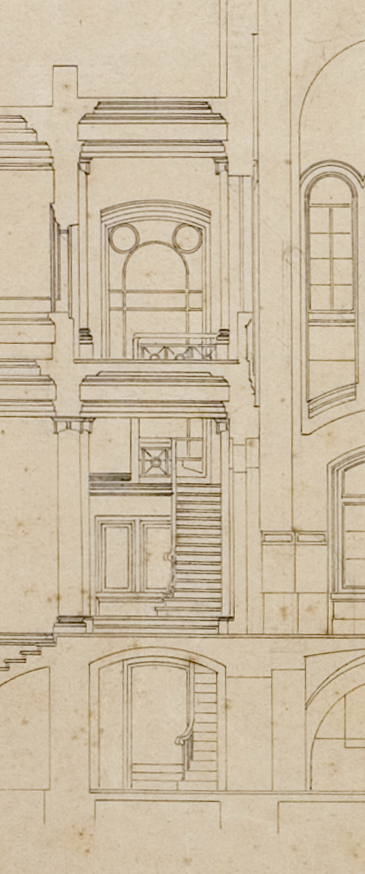 Edficio Ramos de Azevedo-
		detalhe do corte longitudinal, s.d.