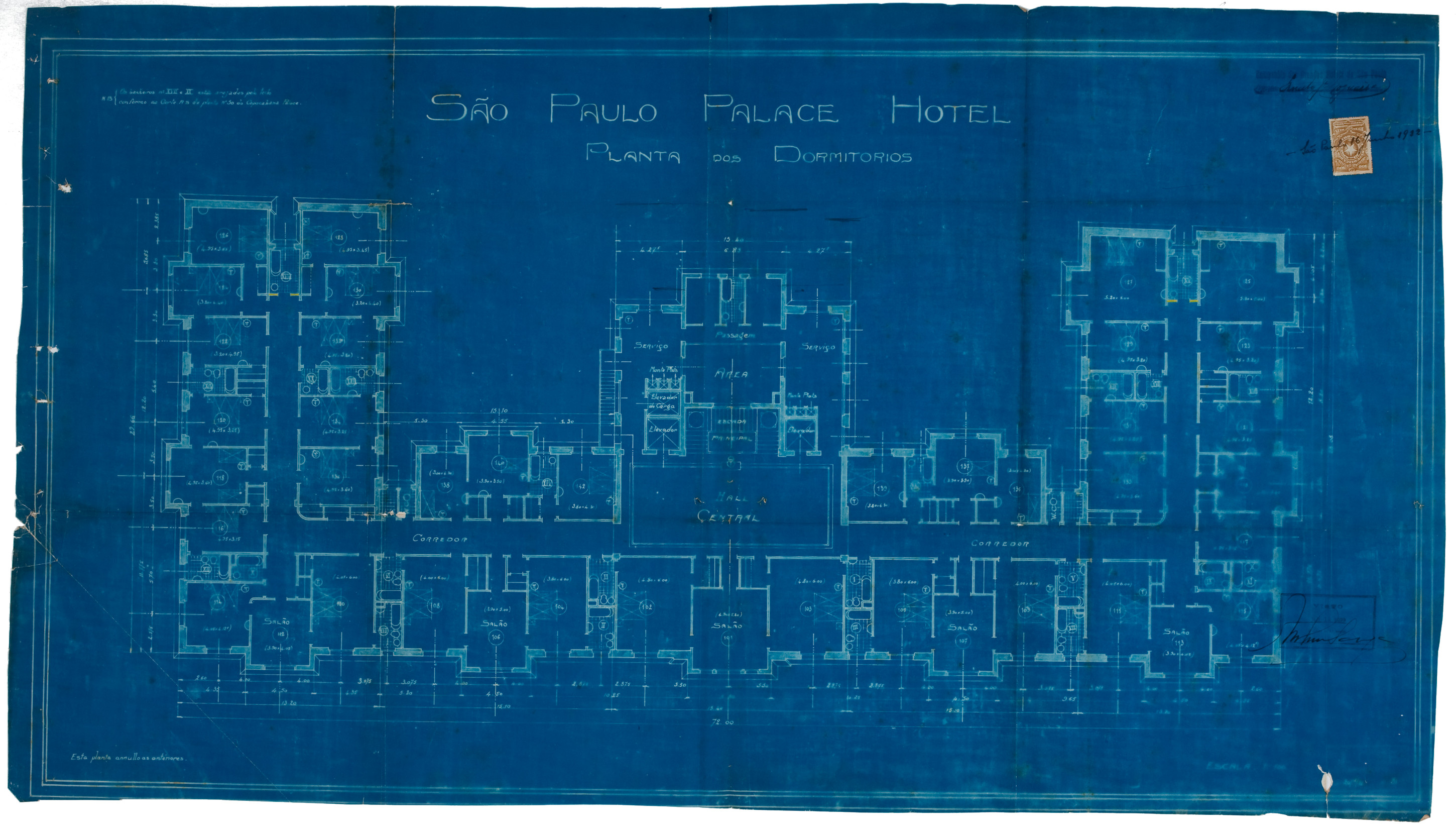 Esplanada Hotel, 1922 - andar-tipo