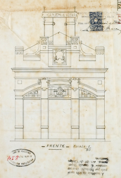 1914-projeto para fachada do Cine Amrica, aqui com a denominao Cinema Reina