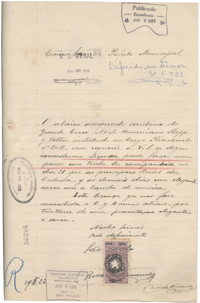 AHSP-Processo 56.206/1922 - Ricardo Fernandez - passeio